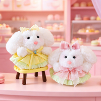 Porte-clés en peluche lapin couple, pendentif mignon animal en peluche, breloque de sac à dos, cadeau d'anniversaire 10cm