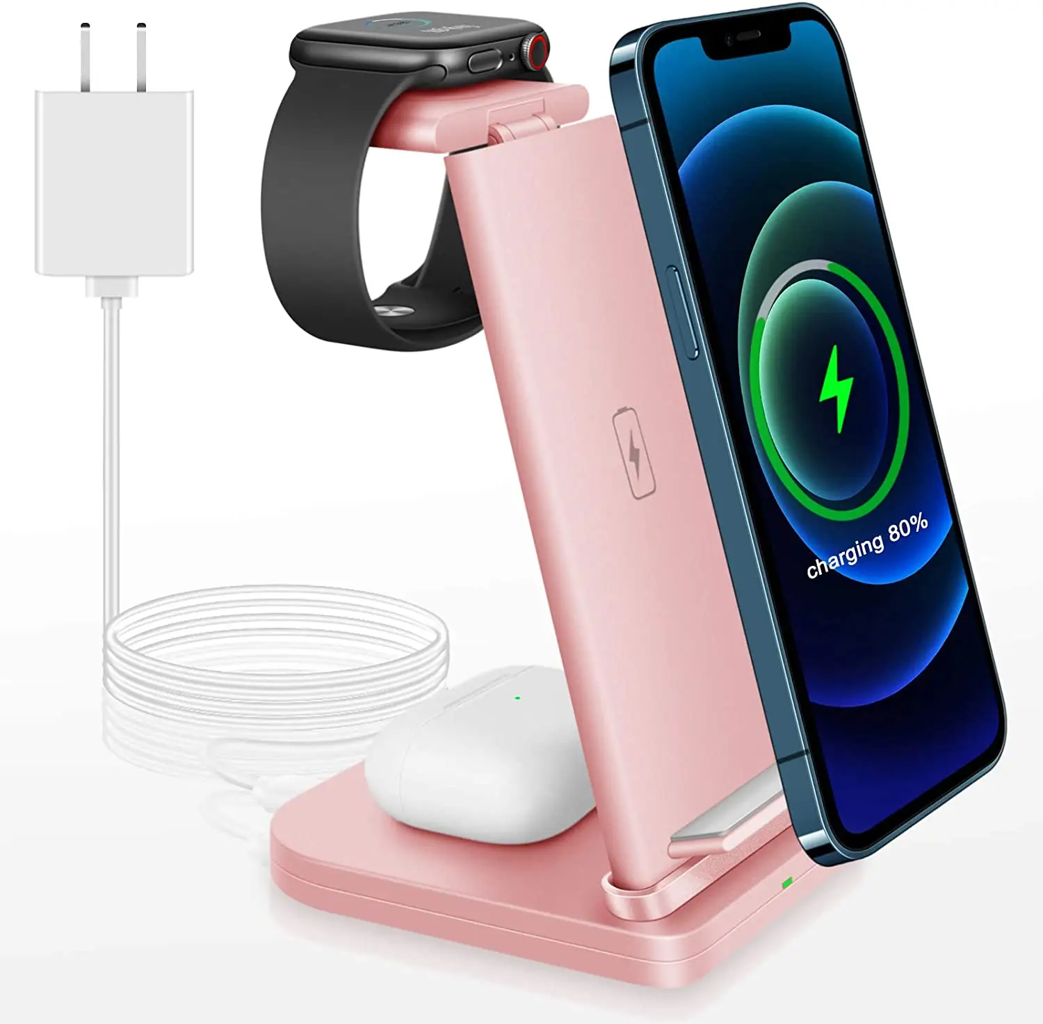 Station de charge rapide QI 15W pour iPhone et Samsung, support de téléphone portable, chargeur sans fil 3 en 1, meilleure vente sur Amazon