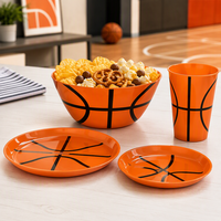 Bol en mélamine de 6 pouces, thème basket-ball, vaisselle pour bar sportif, événement, service de collations