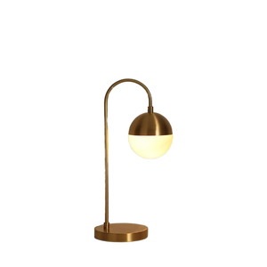 Lámpara de Mesa Globo de Latón Estilo Nórdico Vintage - Lámpara de Escritorio Minimalista de Vidrio Esmerilado - Lámpara de Noche Retro Dorada Premium - Product Image 2