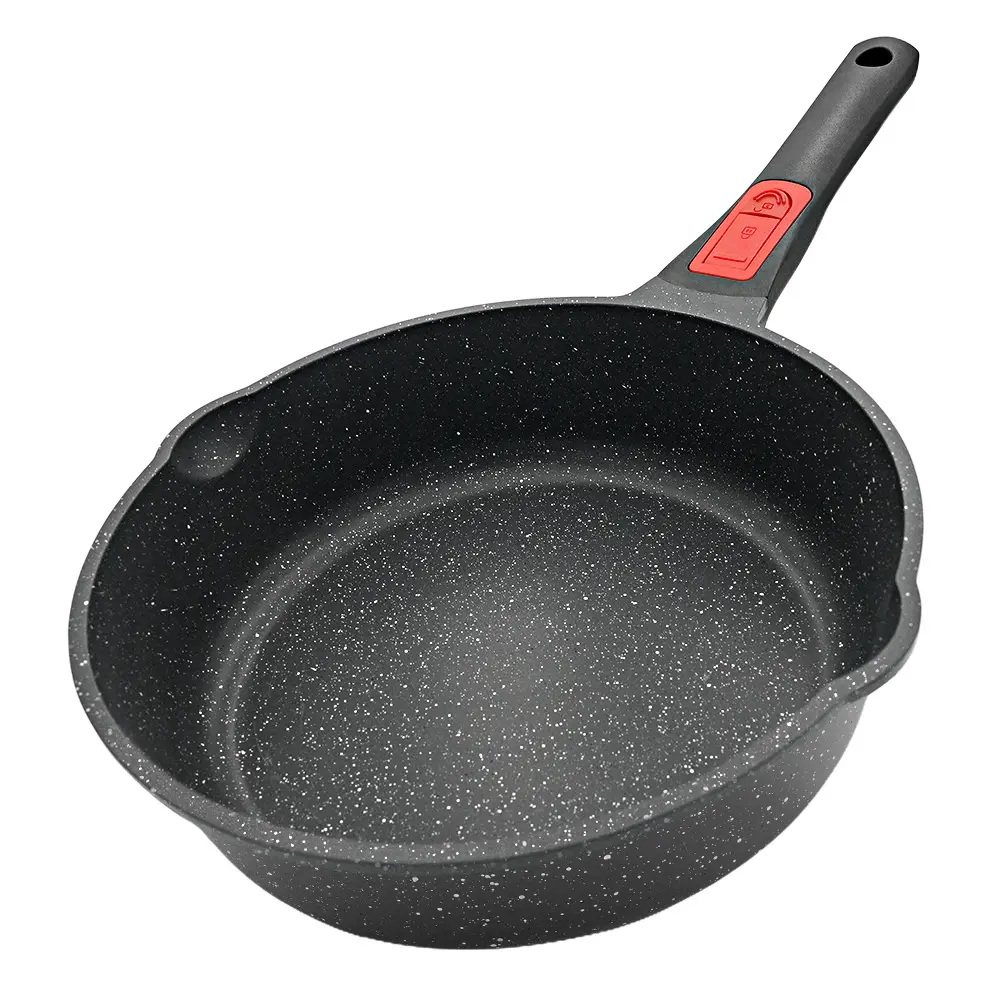 Bobikuke Beste Inductie Wok Koken Non-Stick Hoge Kwaliteit Draagbare Koekenpan Glazen Deksel Voor Pan