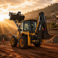 Everstar Harga Terjangkau 4WD Wheel Loader Backhoe Loader Mesin Diesel Hidrolik untuk Konstruksi Perkotaan, Pertanian, Penggalian, dan Pekerjaan Pemuatan