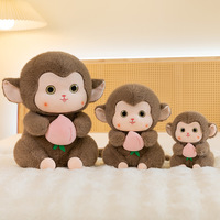 Peluche singe super douce pour enfants, unisexe, brodée, accessoires de fête personnalisés, cadeau de la Saint-Valentin, jolies peluches singes