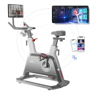 YPOO Indoor Cycling Spin Bike Home Bike Trainer Fitness Spinning Bike With Big 15.6'' TFT Color Screen And YPOOFIT APP