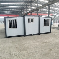 Maison conteneur pliable à double aile de 20 pieds en structure légère d'acier, portable, avec salle de bain et cuisine, pour usine transfrontalière