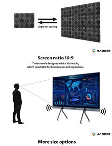 شاشة تلفاز تفاعلية ذكية LED عالية الدقة HD ودقة 2K 4K مقاس 145 بوصة بإطار من الألومنيوم لصالة المعارض - Product Image 6
