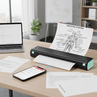 Nouvelle Fonction Imprimante Thermique pour Tatouages Phomemo M08F pour Ordinateur Portable, Imprimante de Pochoirs Cutanés, Machine à Autocollants de Tatouage Temporaire, Imprimante Mobile A4