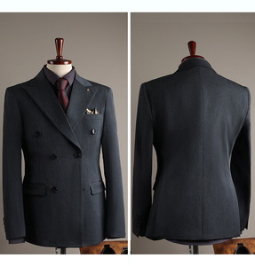 Bộ vest nam may đo ôm dáng 2 khuy 3 món gồm áo khoác <span class=keywords><strong>blazer</strong></span>, áo ghi lê và quần, màu trơn, thích hợp cho đám cưới, công việc, dạ hội - Product Image 2