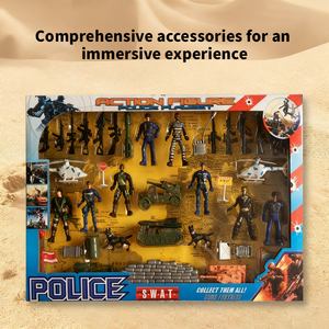 Ycheng cảnh sát quân đội quân sự Movie & TV chủ đề unisex nhựa Hành động Hình người lính Đồ chơi thiết lập với xe tăng con chó súng - Product Image 3