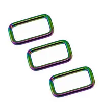 Hebillas de anillo cuadrado de correa de Metal para bolsos, Hardware con lazo interior de 39mm de Color arcoíris