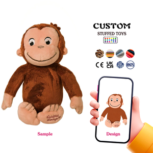 ตุ๊กตาผ้ากำมะหยี่รูปลิงสีน้ำตาลแบบสั่งทำของขวัญสำหรับเด็กตุ๊กตาผ้ากำมะหยี่ที่เต็มไปด้วยผ้าฝ้าย PP ของเล่นแบบปรับแต่งได้ - Product Image 1