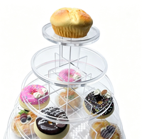 Support à cupcakes rond en acrylique, présentoir à dessert multi-niveaux pour beignets, muffins, mariage, anniversaire, buffet, présentation alimentaire