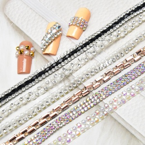 Ruban de perles strass en cristal brillant, belle garniture, 1 pièce, pour décoration Nail Art, vêtements embellissement, Diy robe de mariage - Product Image 2