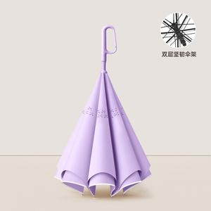 Ombrello parasole a doppio strato di qualità migliore con striscia riflettente capovolto a goccia con impugnatura Color Match - Product Image 6