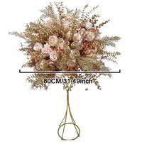 Kunstzijde bloemenbal roze goudgroene plant bruiloft tafeldecoratie ceremonie receptie locatie podium