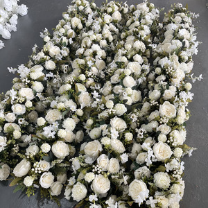 W-FR024 Wholesale Artificial Flower Runner Backdrop Purple Flower Table Runner <b>Centerpiece</b> for <b>Wedding</b> Party Decoration - Product Image 5