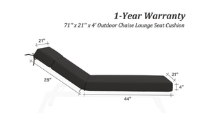 Lounge <strong>Cushions</strong> Set of 2, <strong>Outdoor</strong> Patio <strong>Furniture</strong> Lounger <strong>Replacement</strong> <strong>Cushions</strong> with Zipper Ties Water-Resistant for Pool - Product Image 5