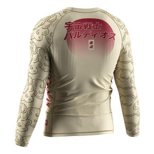 Modèle de <span class=keywords><strong>soldat</strong></span> <span class=keywords><strong>universel</strong></span> Anti-frottement Jiu Jitsu No Gi Training Grappling Workout Vente en gros Chemises de compression pour hommes Rash Guard - Product Image 2