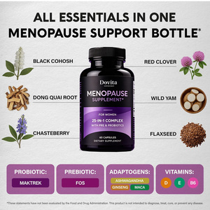 Capsules en gros pour la ménopause, marque privée OEM, pour femmes, soulagement naturel du SPM, soutien du cycle menstruel, équilibre hormonal, 60 capsules - Product Image 3