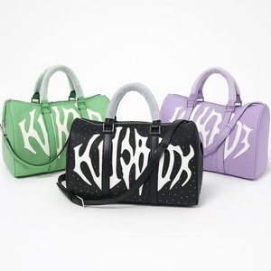 Factory Custom Gothic Duffle <b>Bags</b> OEM ODM <b>Studded</b> PU Leather Travel <b>Bags</b> with Custom Logo - Product Image 1