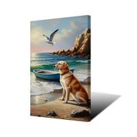 Impression numérique sur toile moderne, peinture d'animaux, chien, mouette, art mural, impression haute définition pour la décoration de la maison