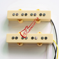 Donlis 1set 4 String 60's Vintage Alnico 5 Jazz Bass Pickup dengan Flatwork untuk Pembuatan Kit Bass DIY, Part Grosir