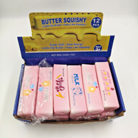 Nouveau design, jouet anti-stress souple en PU à montée lente, motif lait de fraise rose, barre de fromage, pour enfants et adultes, soulagement du stress