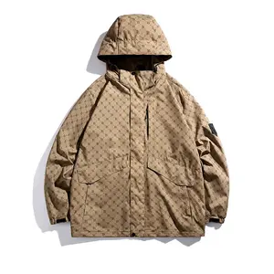 남성과 여성을위한 버스트 재킷 방수 윈드 브레이커 캐주얼 프린트 패턴 봄 비 방지 야외 비옷 얇은 원단
