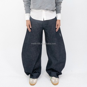 Pantalon en denim selvedge japonais brut sur mesure, coupe large, poids lourd, taille basse, pour homme, fabricant - Product Image 1