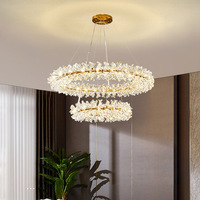 Lampe suspendue décorative dorée moderne pour la maison, lustre luxueux à intensité variable avec ampoule G4, en fer électro-plaqué pour le salon