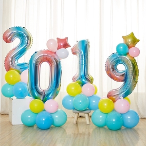 Número de globo de látex de arco kit de columna kit de soporte para decoraciones de boda <span class=keywords><strong>feliz</strong></span> fiesta de cumpleaños suministros alfabeto ballon soporte - Product Image 2