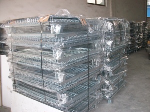 Modular ráp thép lưới <span class=keywords><strong>container</strong></span> số lượng lớn hàng hóa trung bình dây giỏ 32 "* 40" * 34 "HDG Electro mạ - Product Image 6