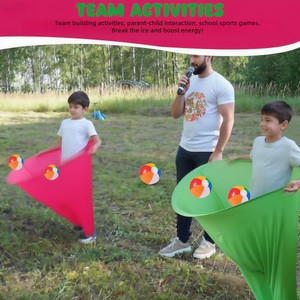 Jeu de lancer géant d'extérieur amusant pour toute la famille avec balles rebondissantes et pompe à air - Product Image 3