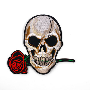 Tùy Chỉnh Nhiệt Báo Chí Con Dấu Chết Đầu Skull Thêu Quần Áo Vá Set - Product Image 1