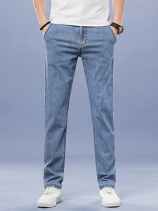 Handel Heren <span class=keywords><strong>Jeans</strong></span> Business Casual Licht Blauwe Stretch <span class=keywords><strong>Skinny</strong></span> Slim Fashion Business <span class=keywords><strong>Jeans</strong></span> Heren Merk Ademende Broek Voor Heren - Product Image 4