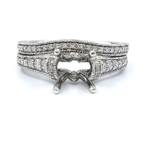 China Factory Price Fabulous Design Top Quality Platinum White Gold Real Diamond Round Shape Wedding Ring Set for Bridal - Product Image 1