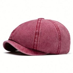 New Wash Cotton 8 Panels Newsboy Cap Faded Vintage Newsboy <b>Hat</b> - Product Image 1