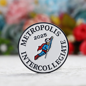 En gros Anime Coins 3D En Alliage De Zinc Métal Émail Logo Lettre Double Face Souvenir Pièce pour Metropolis Intercollegiate - Product Image 1