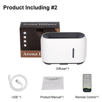 Diffuseur d'arôme de volcan de 240ml, diffuseur de parfum de flamme de maison de lumière de sommeil de LED