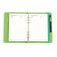 Leder-Ringbuch-Notizbuch mit Individuellem Logo Geschäftsnotizbuch Mahlzeitenplanungs-Notizbuch Leder-Organizer-Notizbuch
