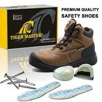Sepatu Keselamatan Kerja Tiger Master Composite Toe Anti-tusuk untuk Industri Minyak, Sol Karet PU Anti-selip & Anti-minyak, Anti-statis untuk Pria