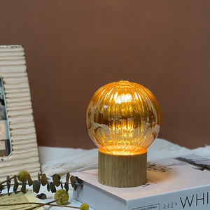 Décoration d'intérieur nordique, lampes à boules simples, lampe de table en verre, veilleuse LED pour la décoration de la maison - Product Image 1