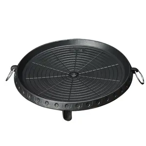 Korean Grill Pan Non-stick Bakeware Smokeless Barbecue Tray Stovetop Plate for Indoor Outdoor Beach Party Camping BBQ Grilling