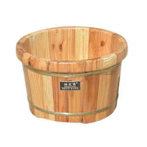 <span class=keywords><strong>Bassin</strong></span> de bain de pieds en <span class=keywords><strong>bois</strong></span> de sapin léger avec couvercle de veau 25cm de hauteur pour un usage domestique simple ou double pour personnes âgées - Product Image 5