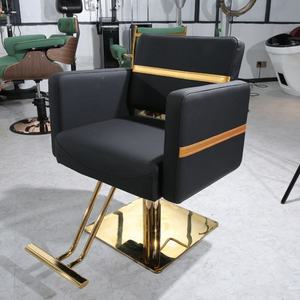 Chaise de coiffeur de haute qualité, vente chaude, fabricant, mobilier de salon de coiffure, cuir noir, chaise de maquillage, chaises de salon de coiffure - Product Image 1