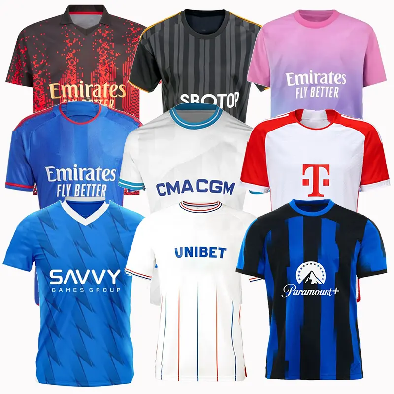 Camiseta clássica de futebol de alta qualidade para todos os esportes, camisa de sublimação para clubes de futebol, camisa de futebol para times de clubes