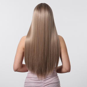 วิกผมทรงตรงยาวสีน้ำตาลแชมเปญ<span class=keywords><strong>ทรง</strong></span>ตรงสไตล์ยุโรปและอเมริกา - Product Image 4