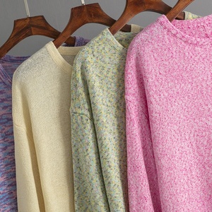 Nuova Moda Europea e Americana Autunno Inverno 2025: Maglione Pullover Lavorato a <span class=keywords><strong>Maglia</strong></span> a Collo Tondo, Vestibilità Ampia, Tinta Unita per Donna - Product Image 2