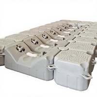 En stock Ponton flottant en HDPE gris U-Float avec côtés surélevés 3 roulettes Garantie 3 ans Hisea Dock pour bateau à accoster