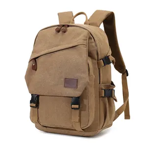 Supply Golden Supplier Canvas Backpack Wholesale School Big Capacity Laptop Canvas Cotton Backpack Multifunction